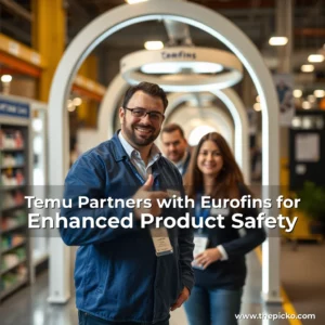 Artistic representation for Temu Partners with Eurofins for Enhanced Product Safety